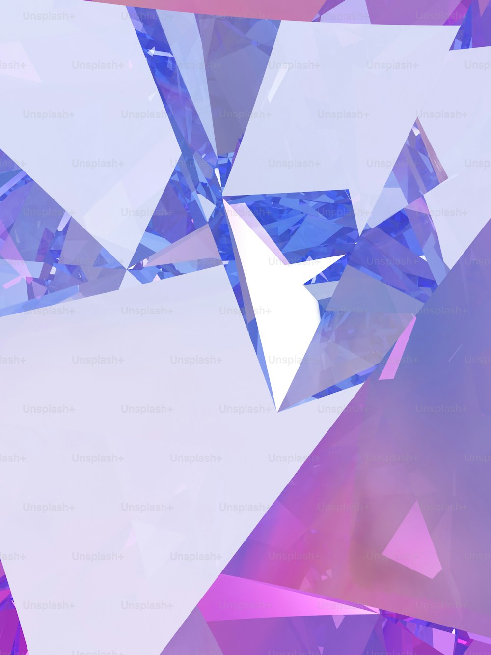 Un fondo abstracto púrpura y blanco con triángulos