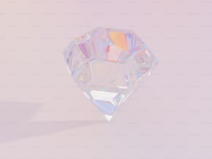 Un primo piano di un diamante su sfondo bianco