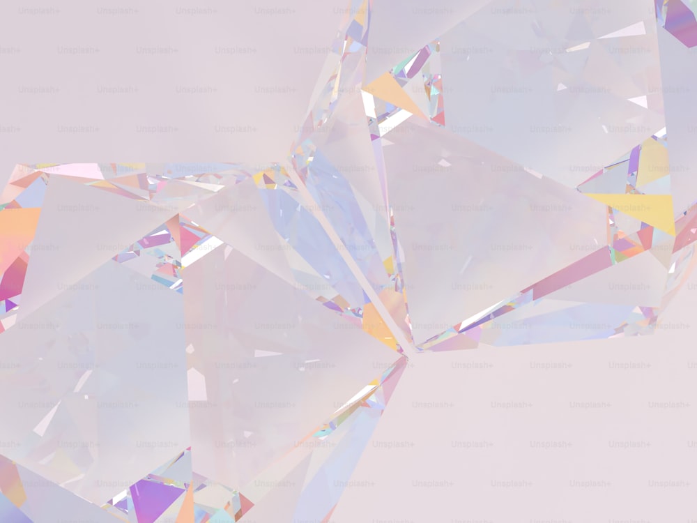 Un primo piano di un diamante su sfondo bianco