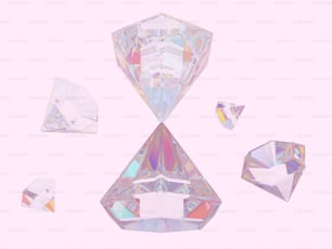 a group of diamond shapes on a pink background