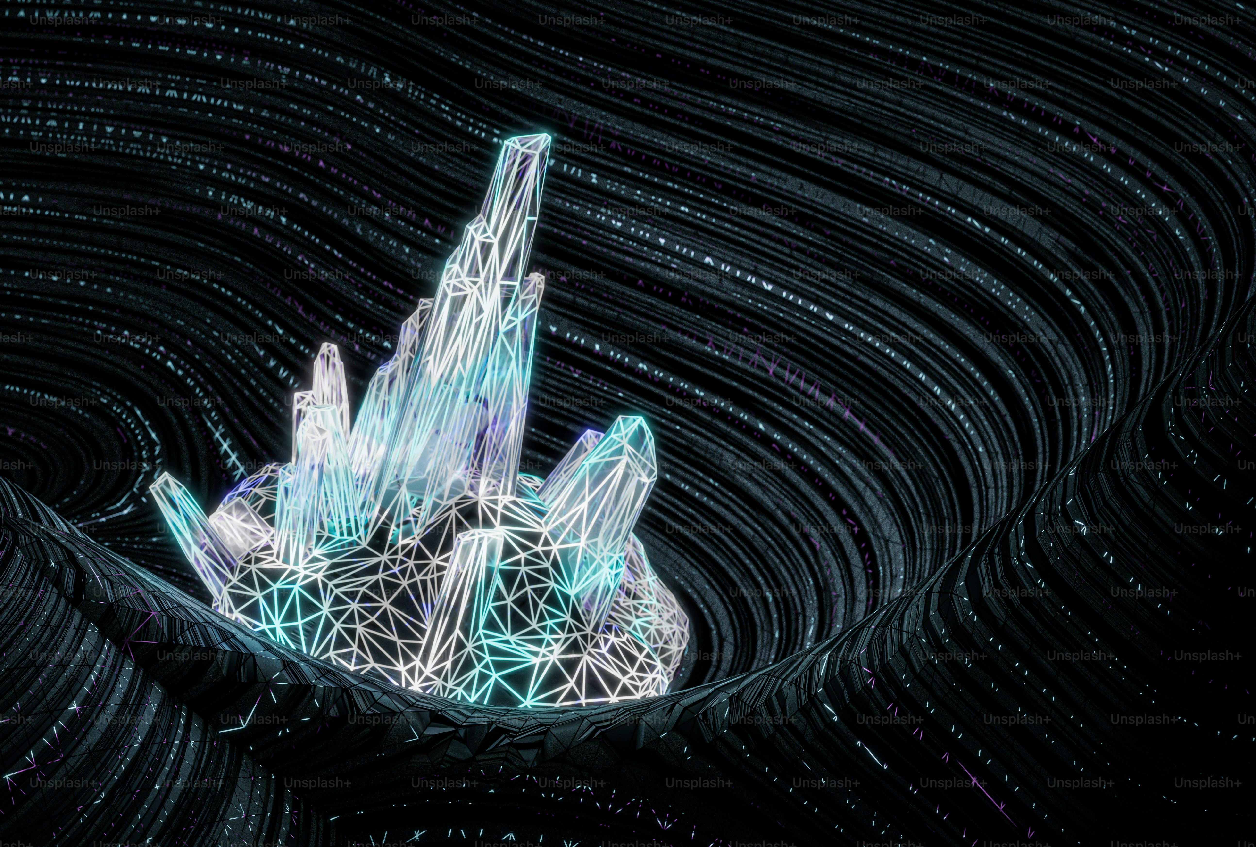 a digital image of a building made of lines