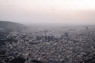 a view of a city from a plane