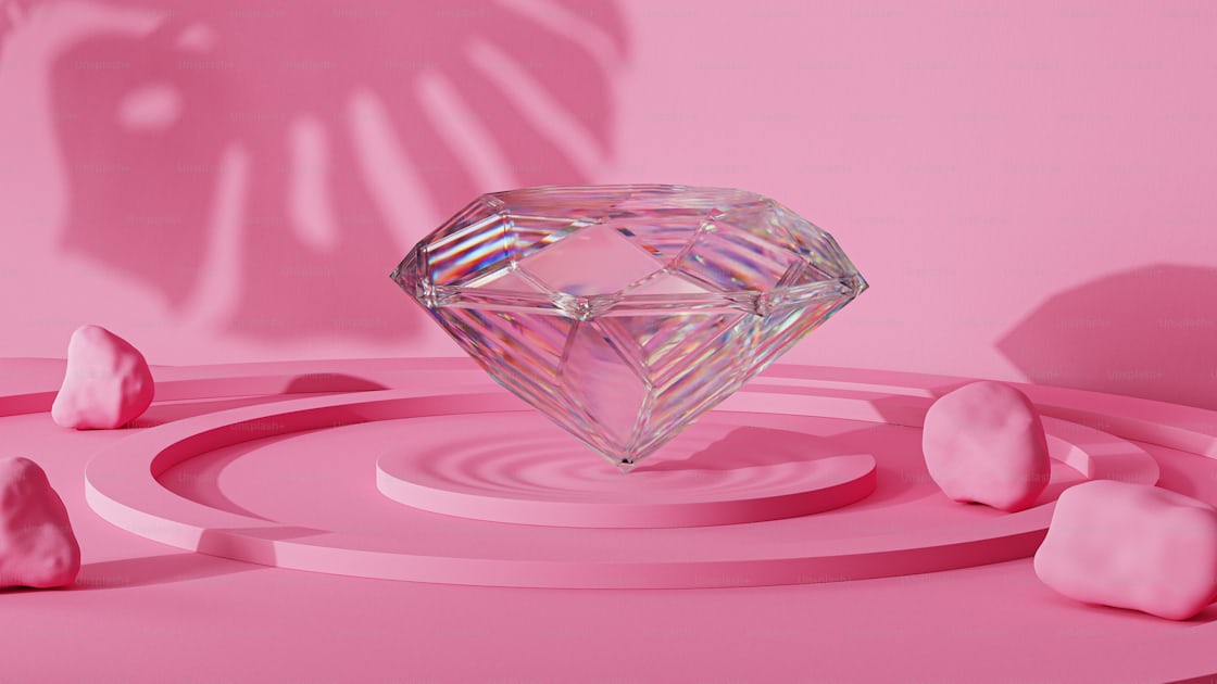 Uncut Gems Bright Pink Crystals 3D Visualisation Artwork Abstract  Background. Close Up Beautiful Crystalline Gemstone Vivid Colors Wonderful  Wallpaper. Three Dimensional Gorgeous Art Illustration Stock Illustration