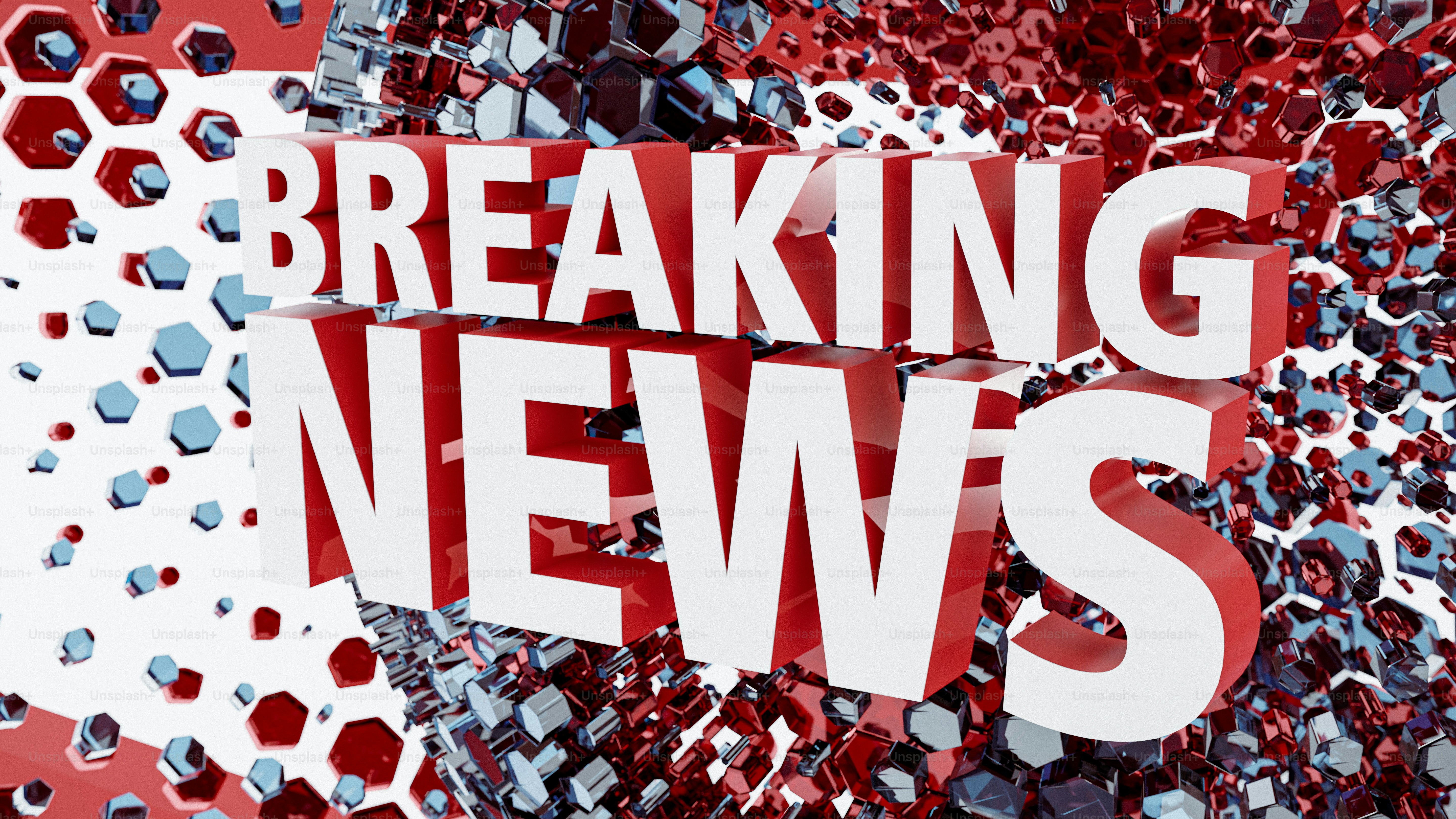 3D Render of breaking news