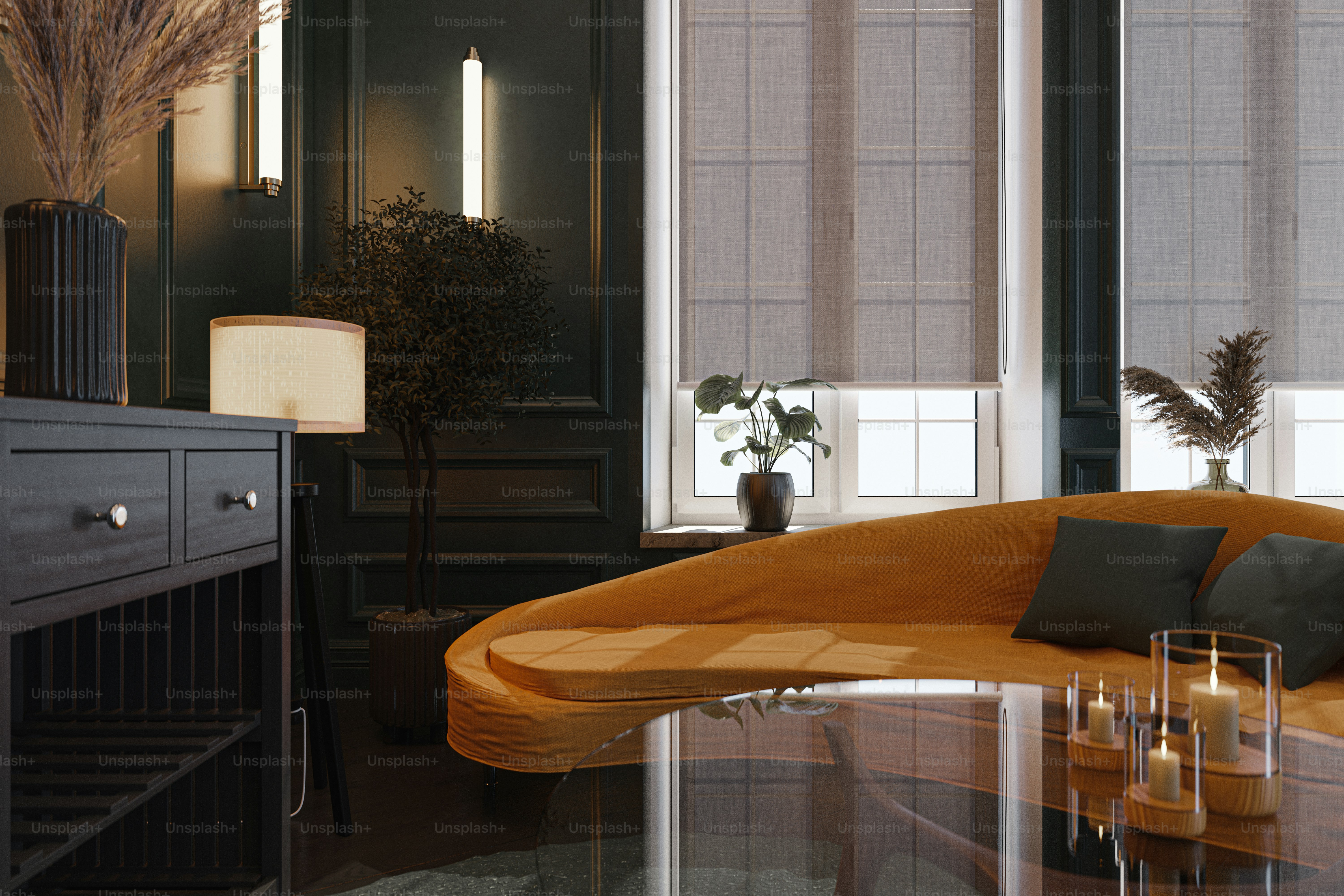 Modern outdoor roller shades providing sun protection on a luxury patio