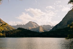 a large body of water surrounded by mountains