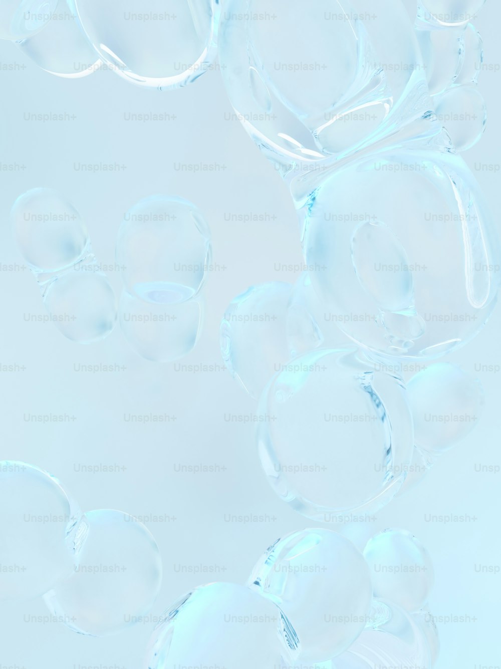 um grupo de bolhas flutuando no ar