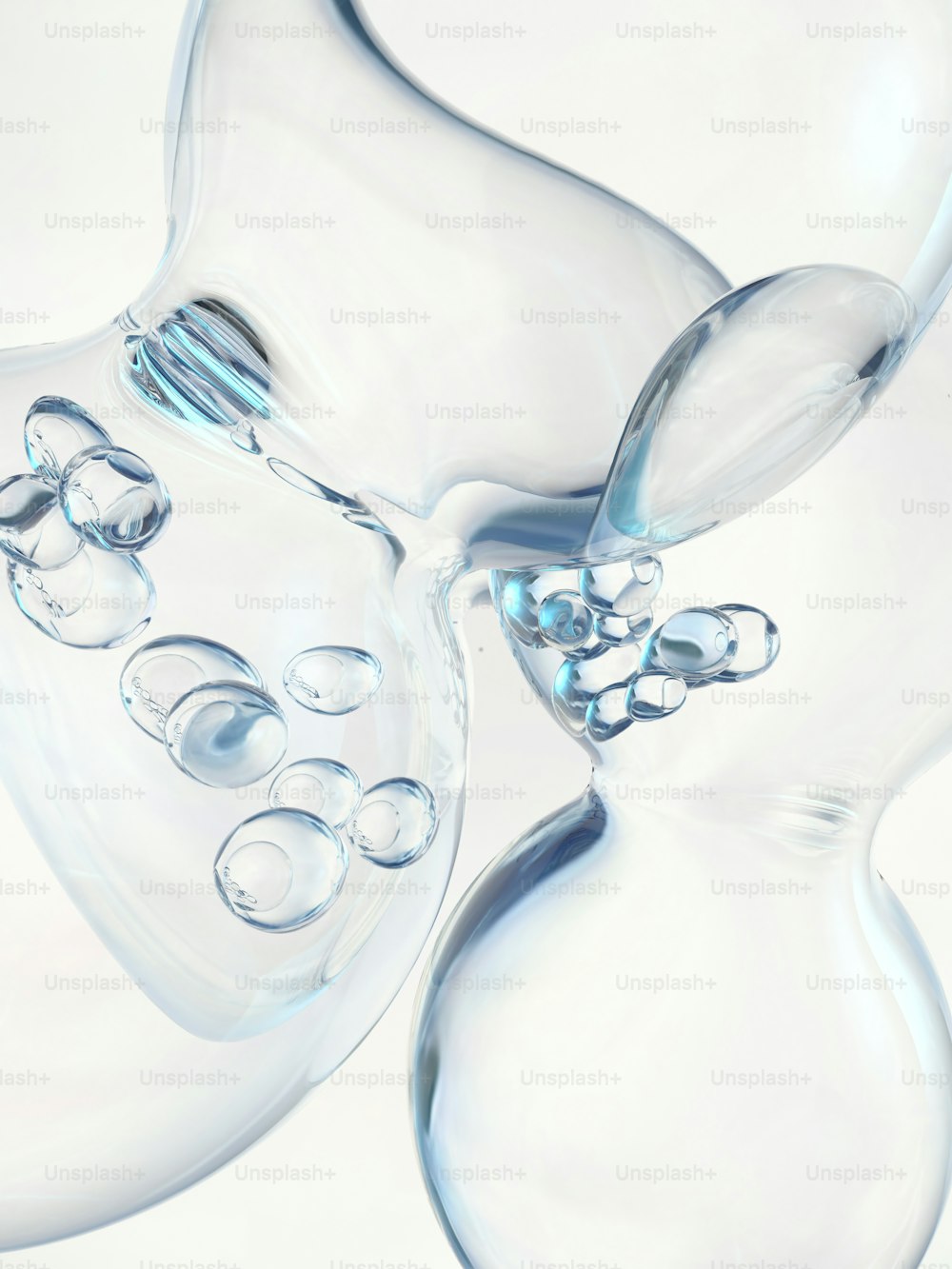 a close up of a glass vase with bubbles