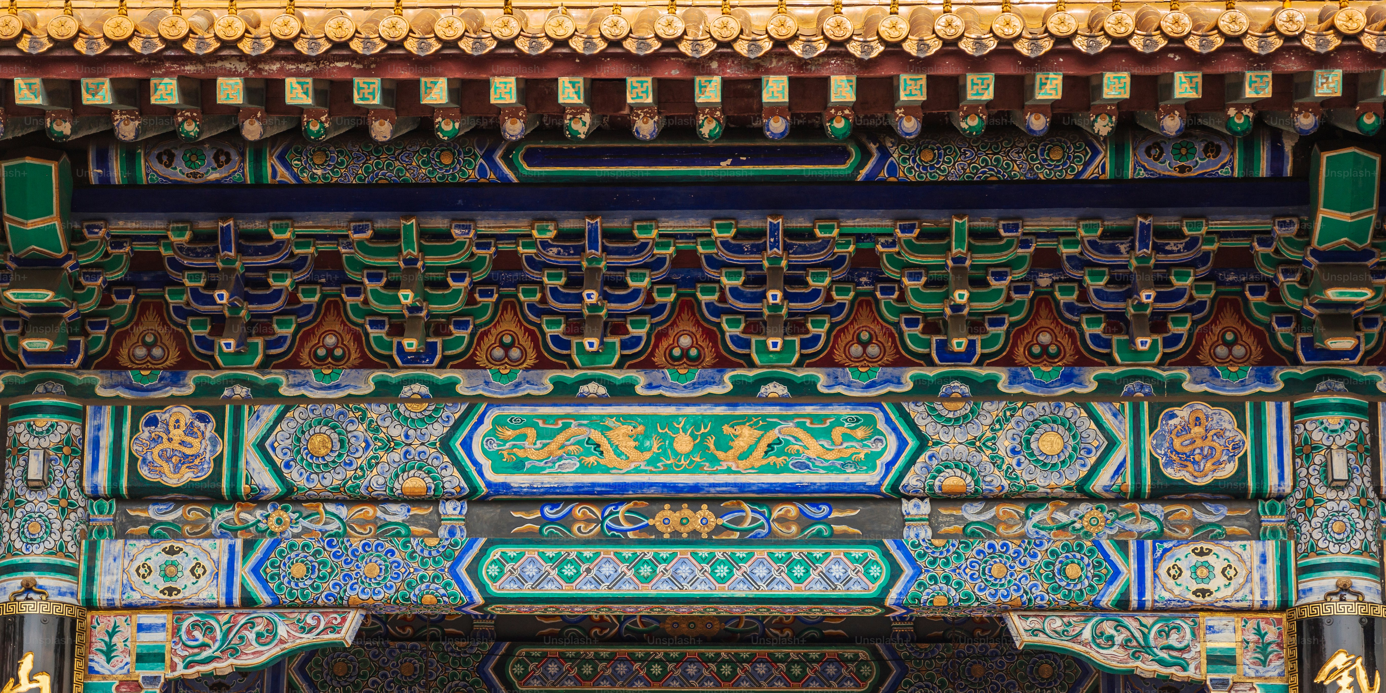 a close up of a building with a lot of decorations on it