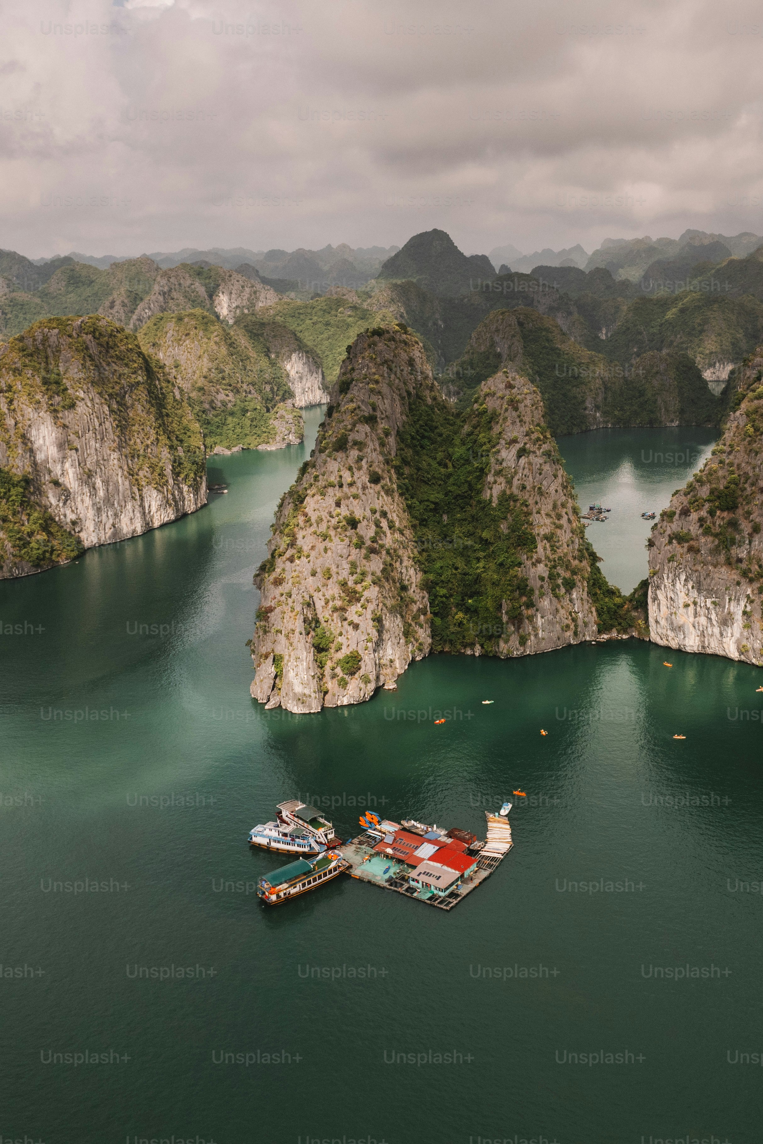 a large body of water surrounded by mountains