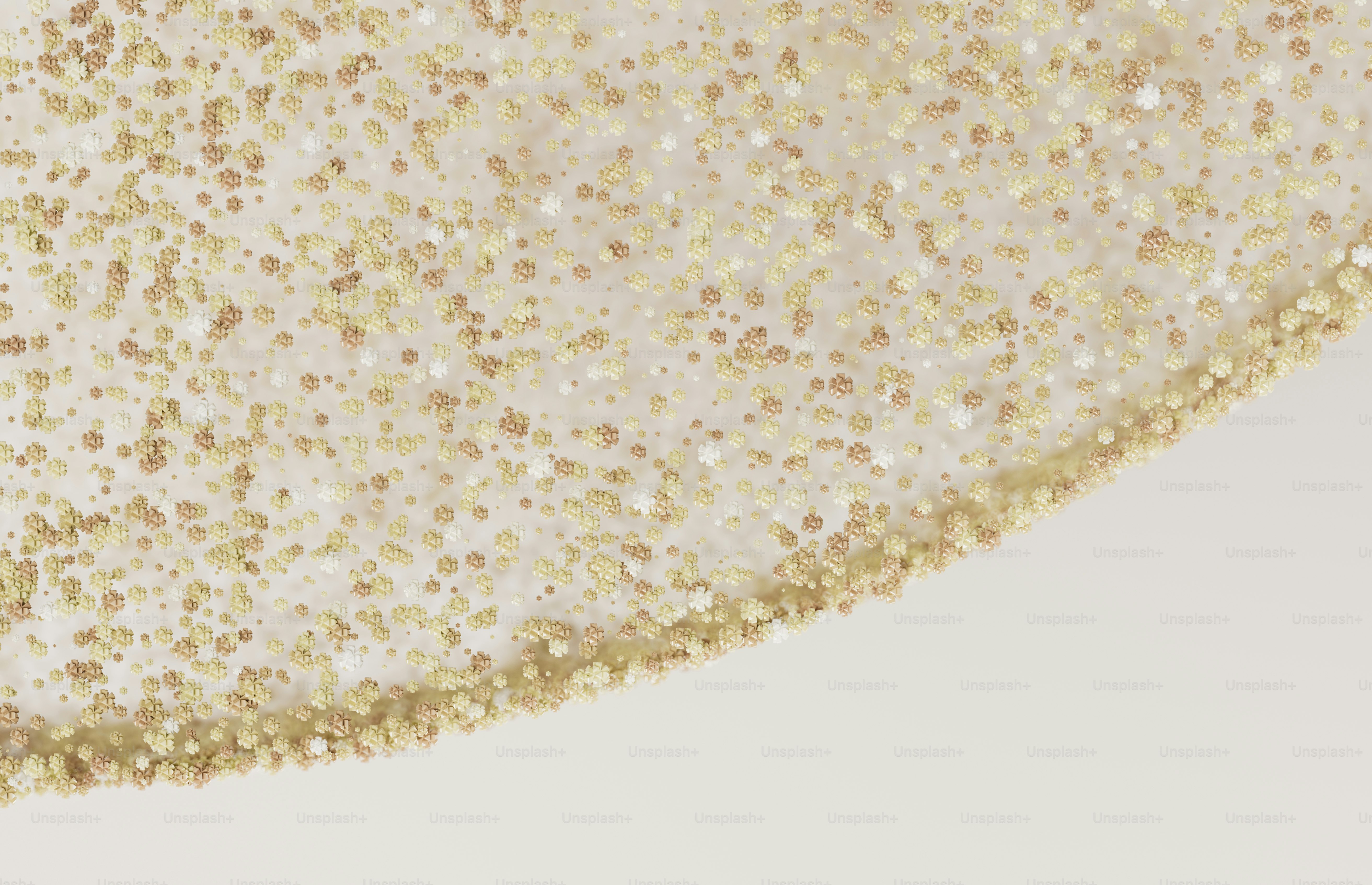 a close up of a white and gold dress