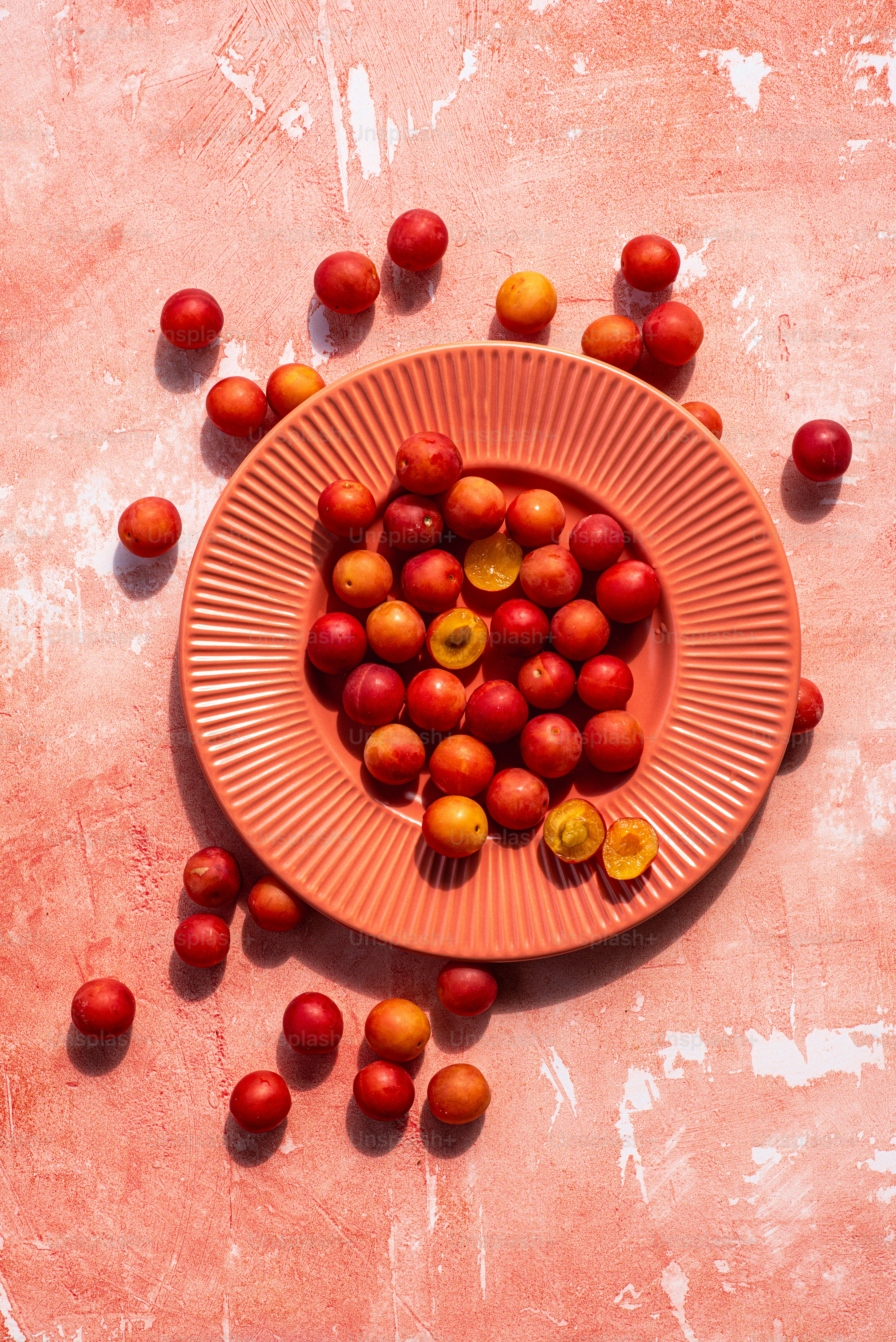 a plate with some fruit in it on a table