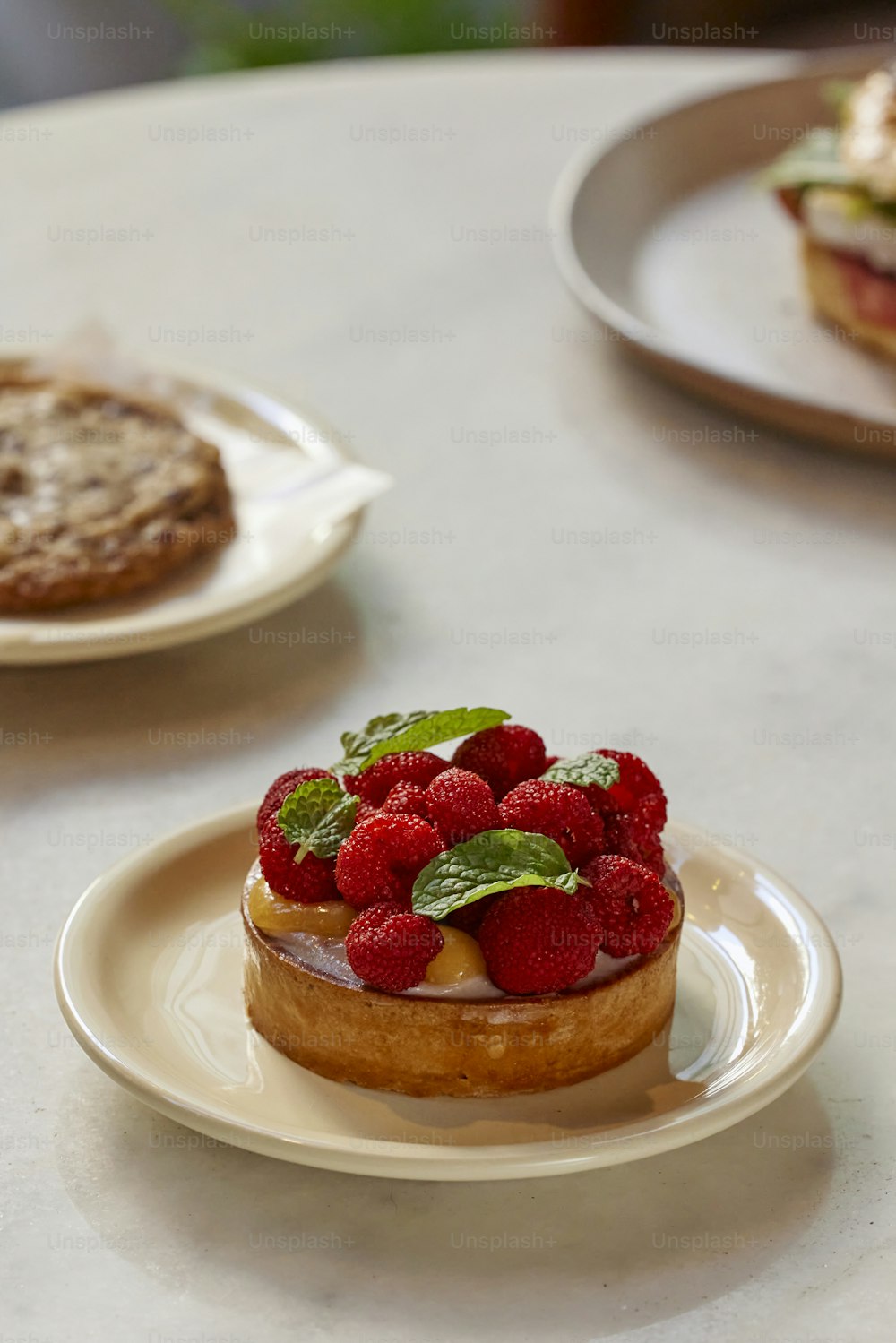 a small dessert on a plate on a table