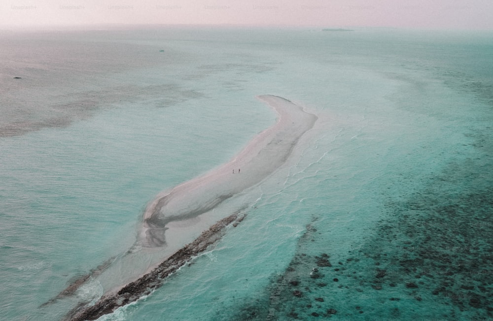 an aerial view of a body of water