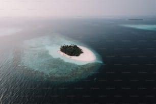 a small island in the middle of the ocean