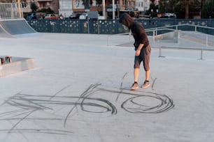 a person riding a skateboard on a skate park