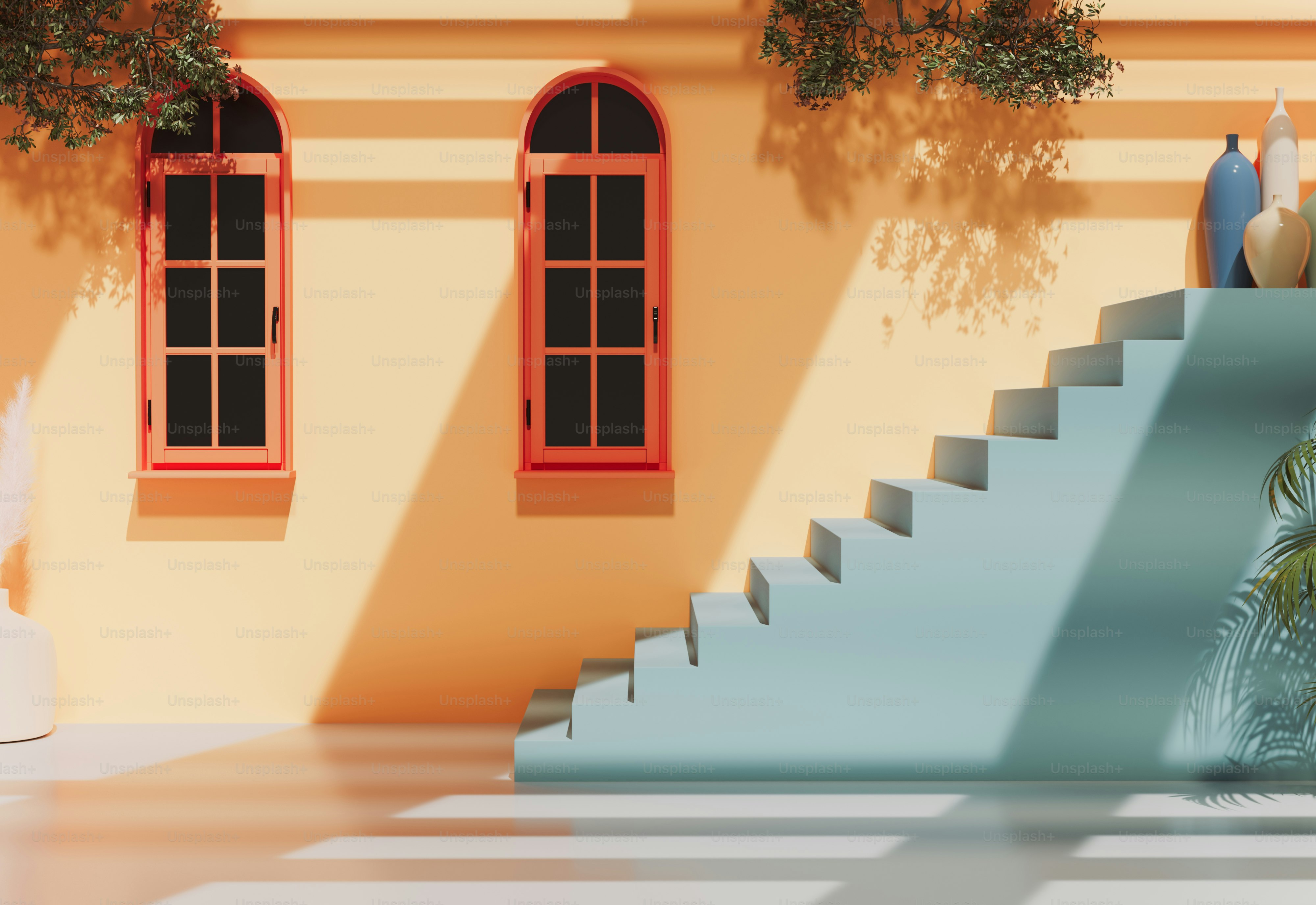 un escalier menant à un bâtiment