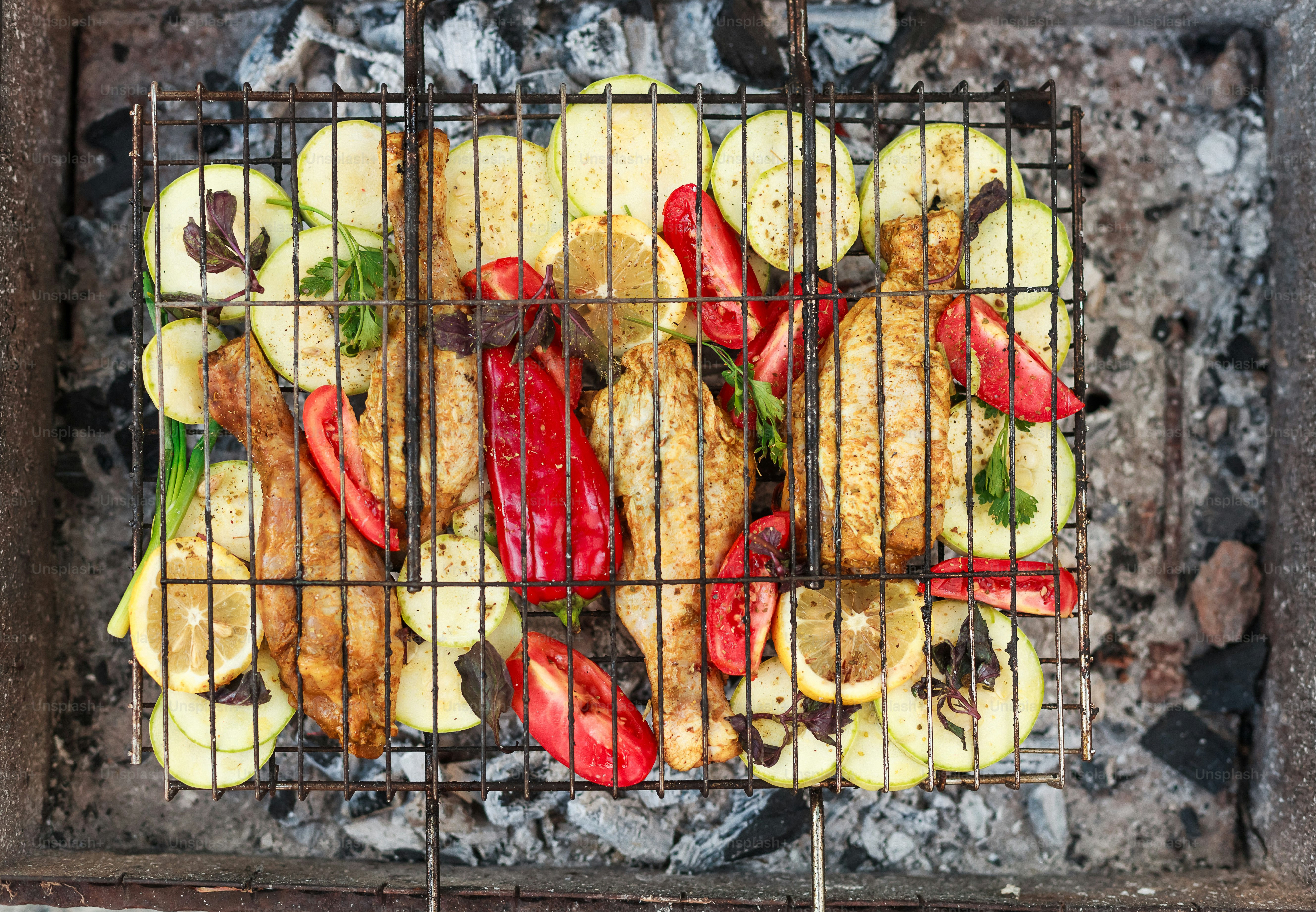 a grill that has some food on it