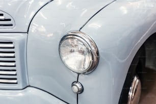 a close up of the front end of a car