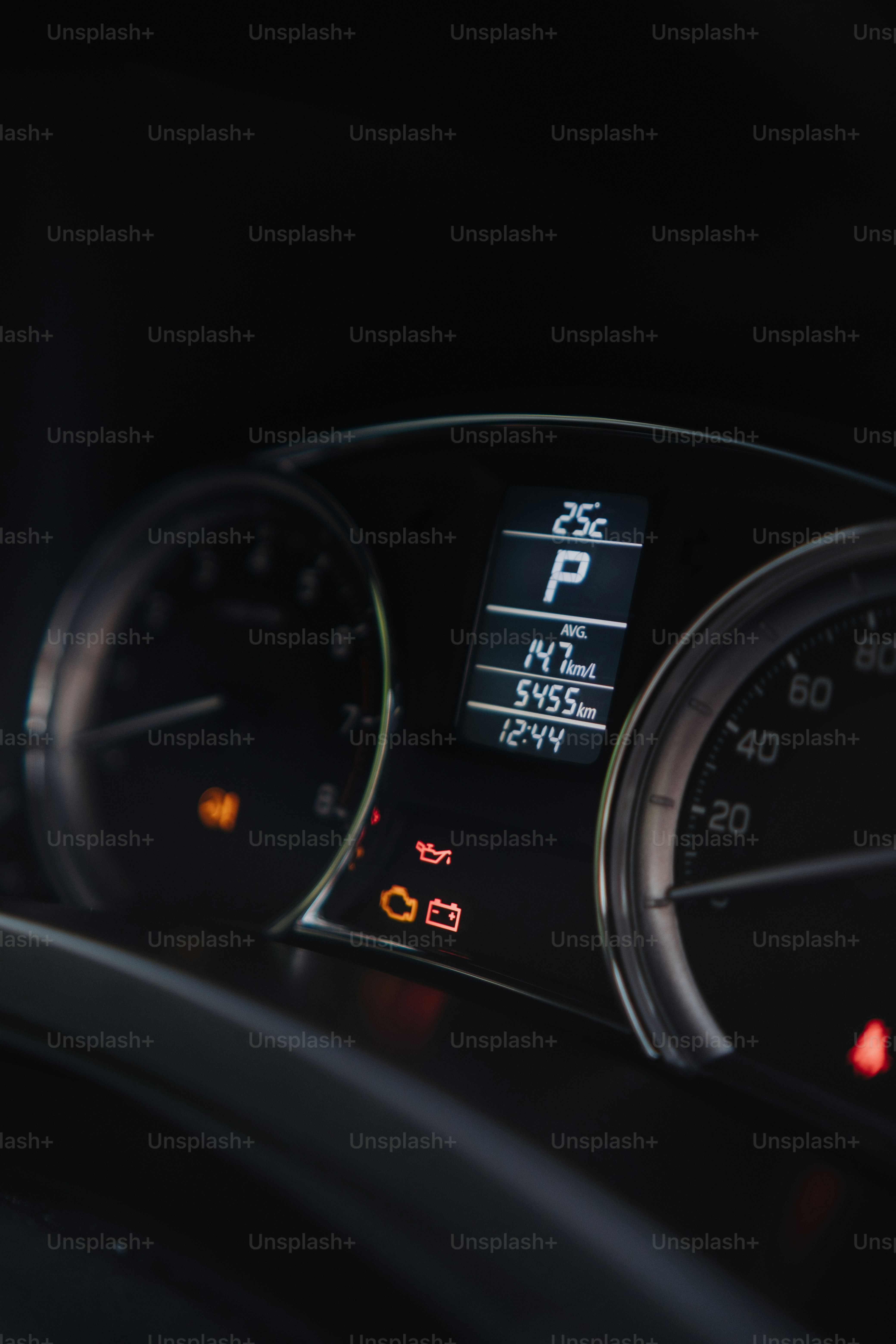 a close up of a speedometer on a car
