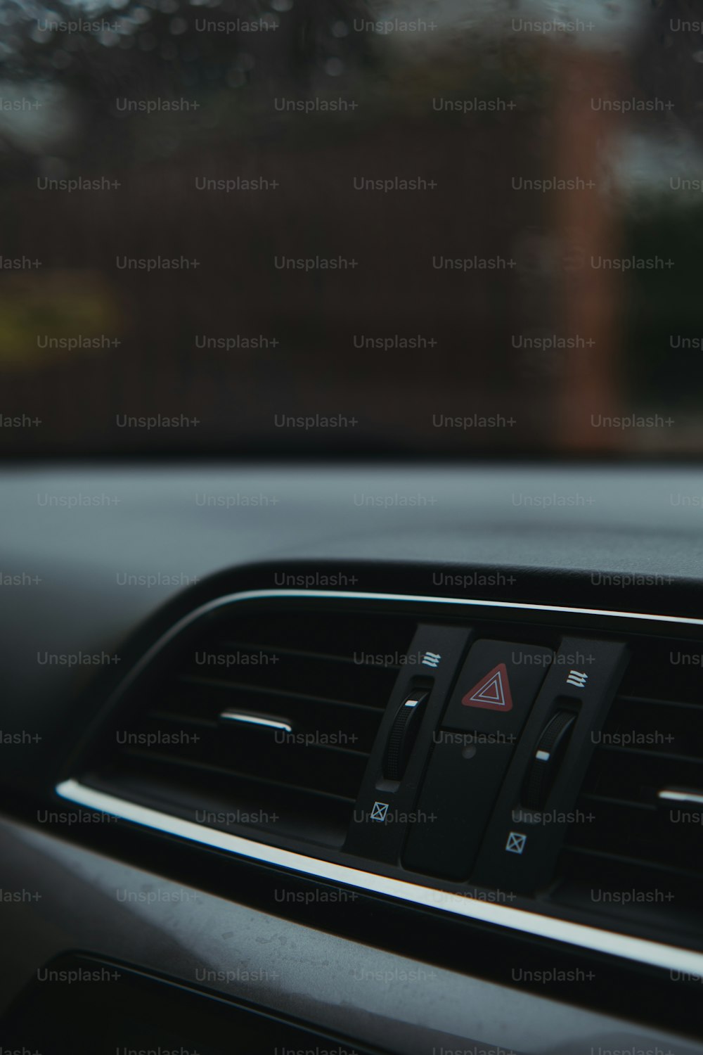 a close up of a radio in a car