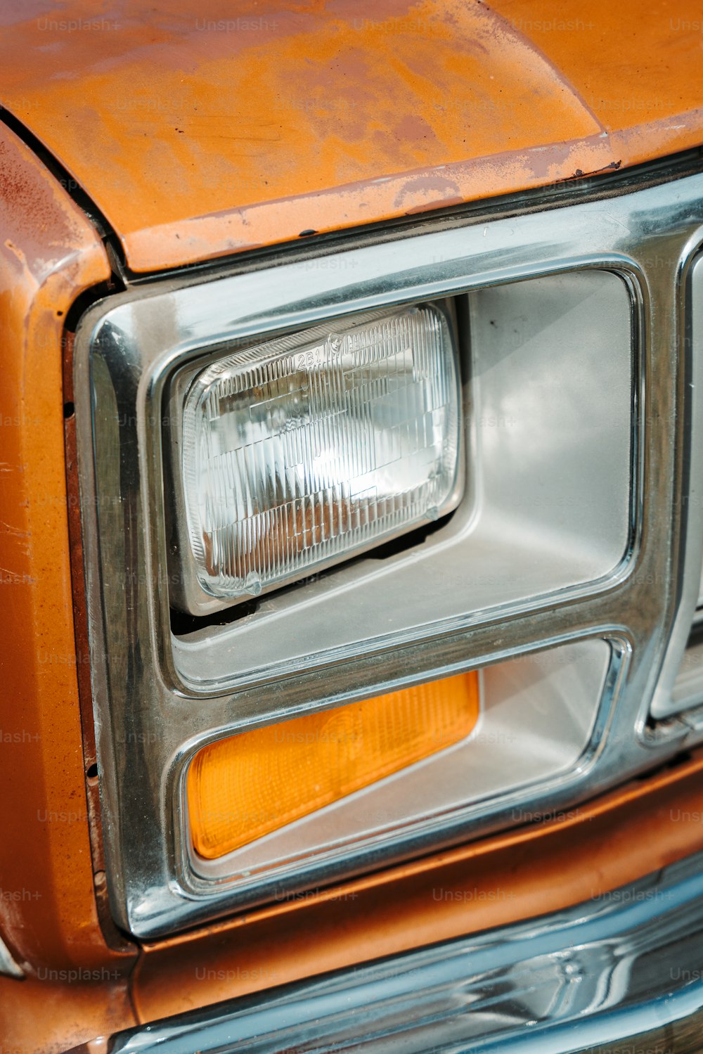 a close up of the front end of a car