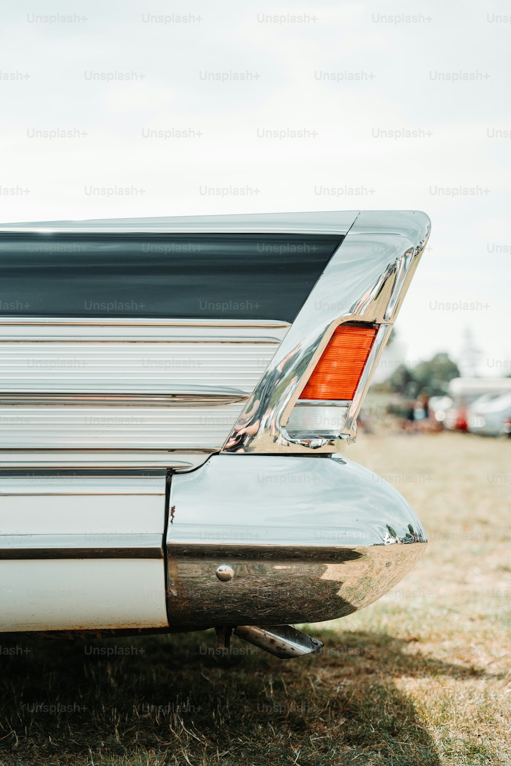 a close up of the tail end of a car