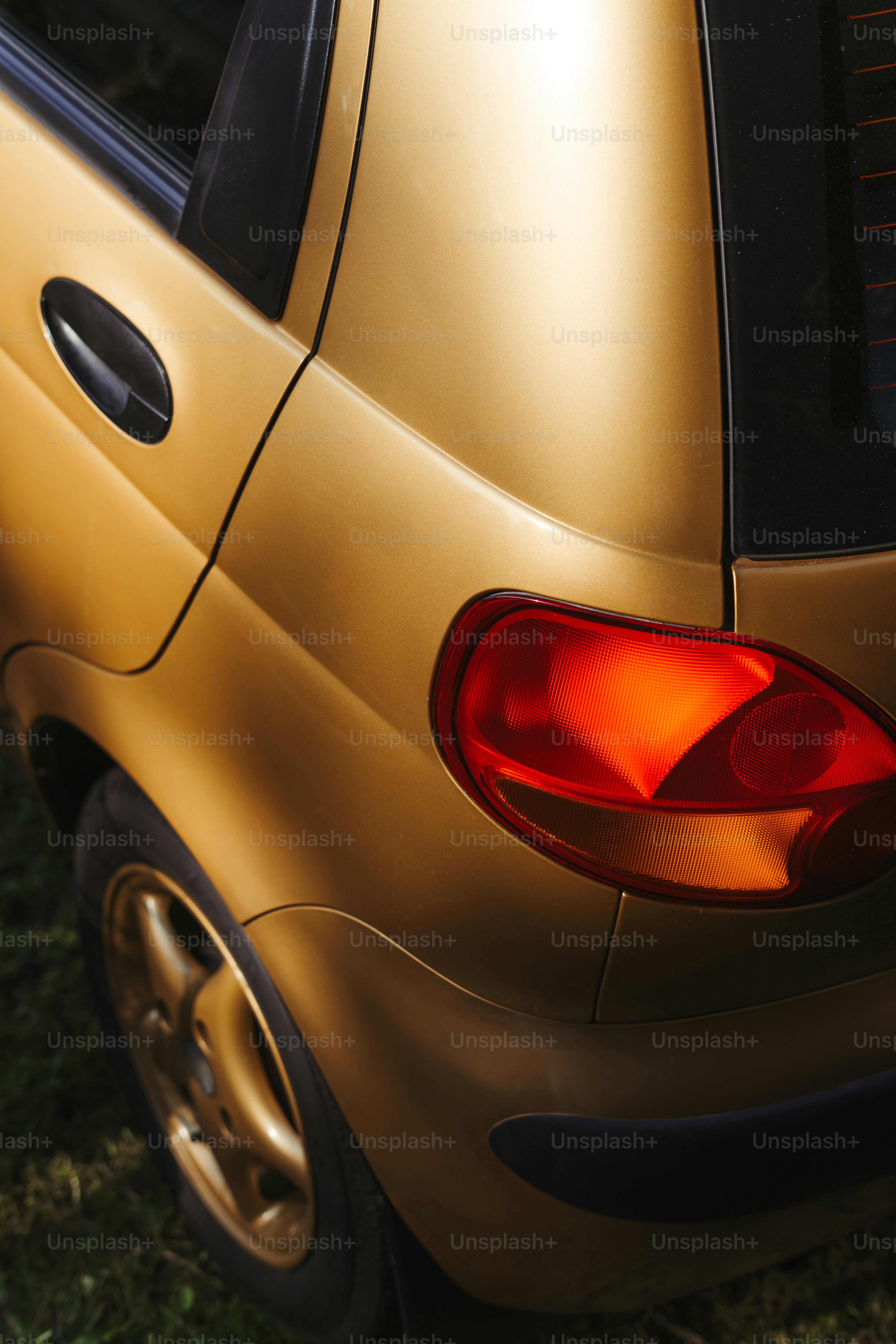 a close up of the tail end of a car