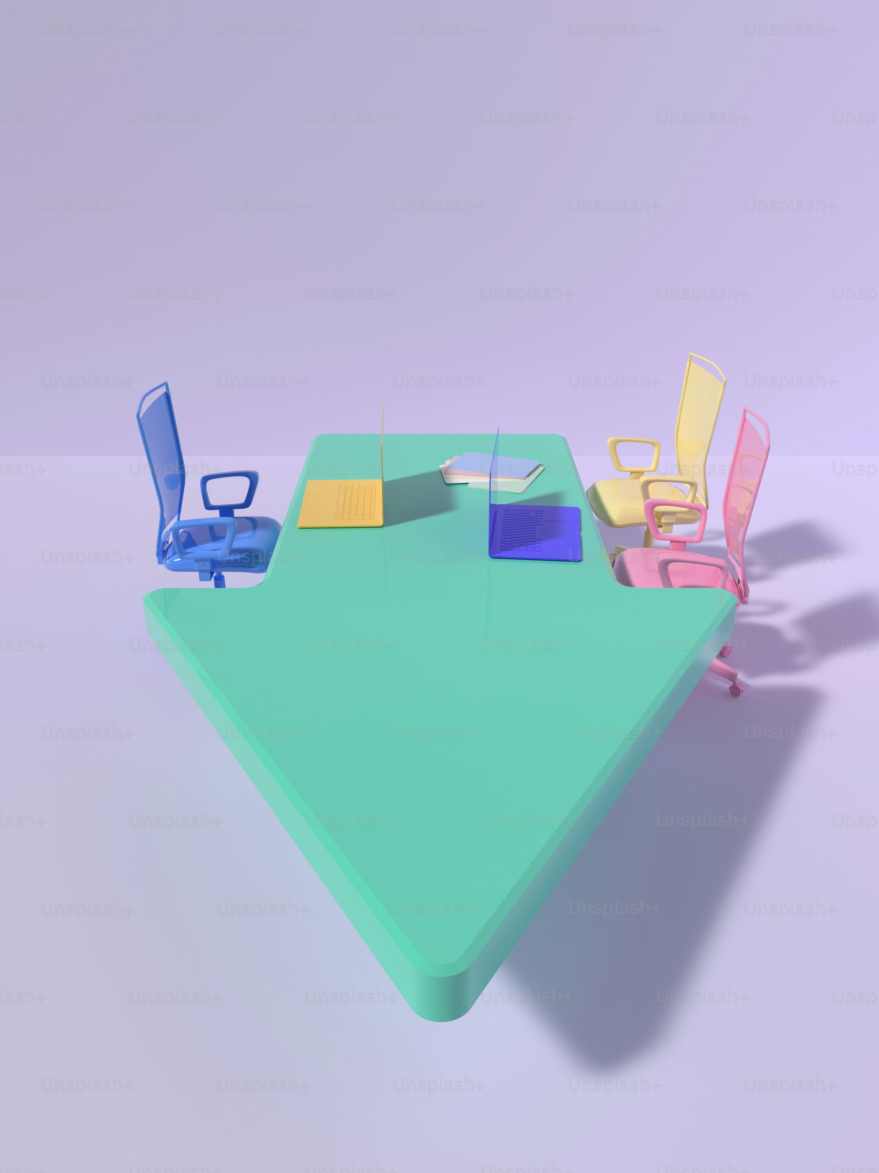 A group of chairs sitting around a green table photo Motivation Image