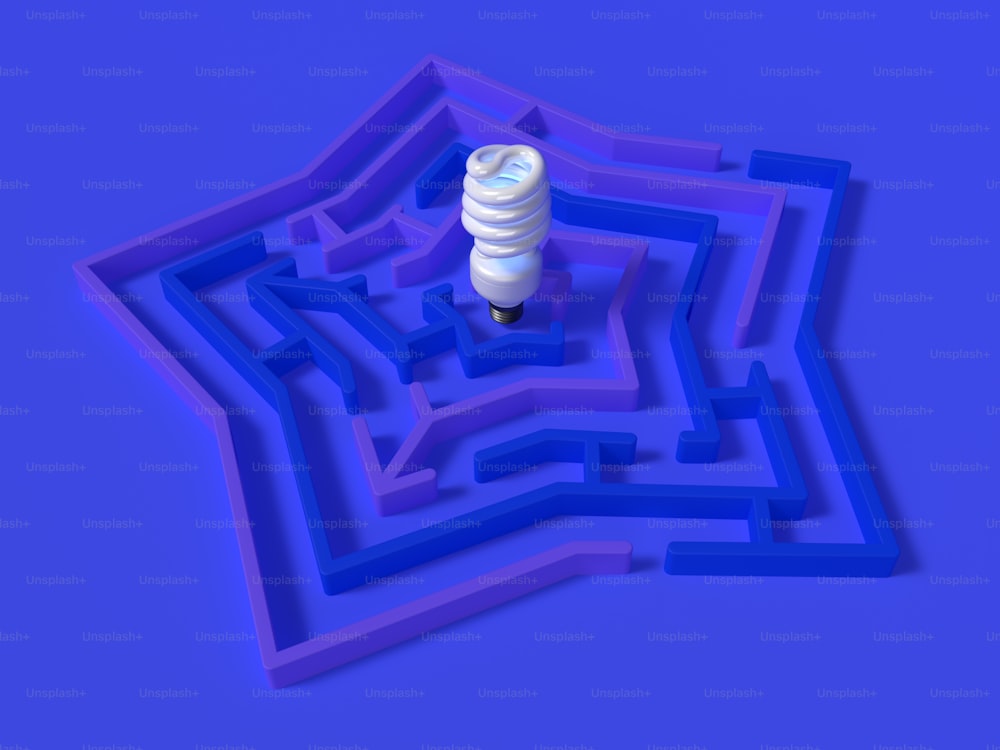 Un objet en forme de spirale au milieu d’un labyrinthe