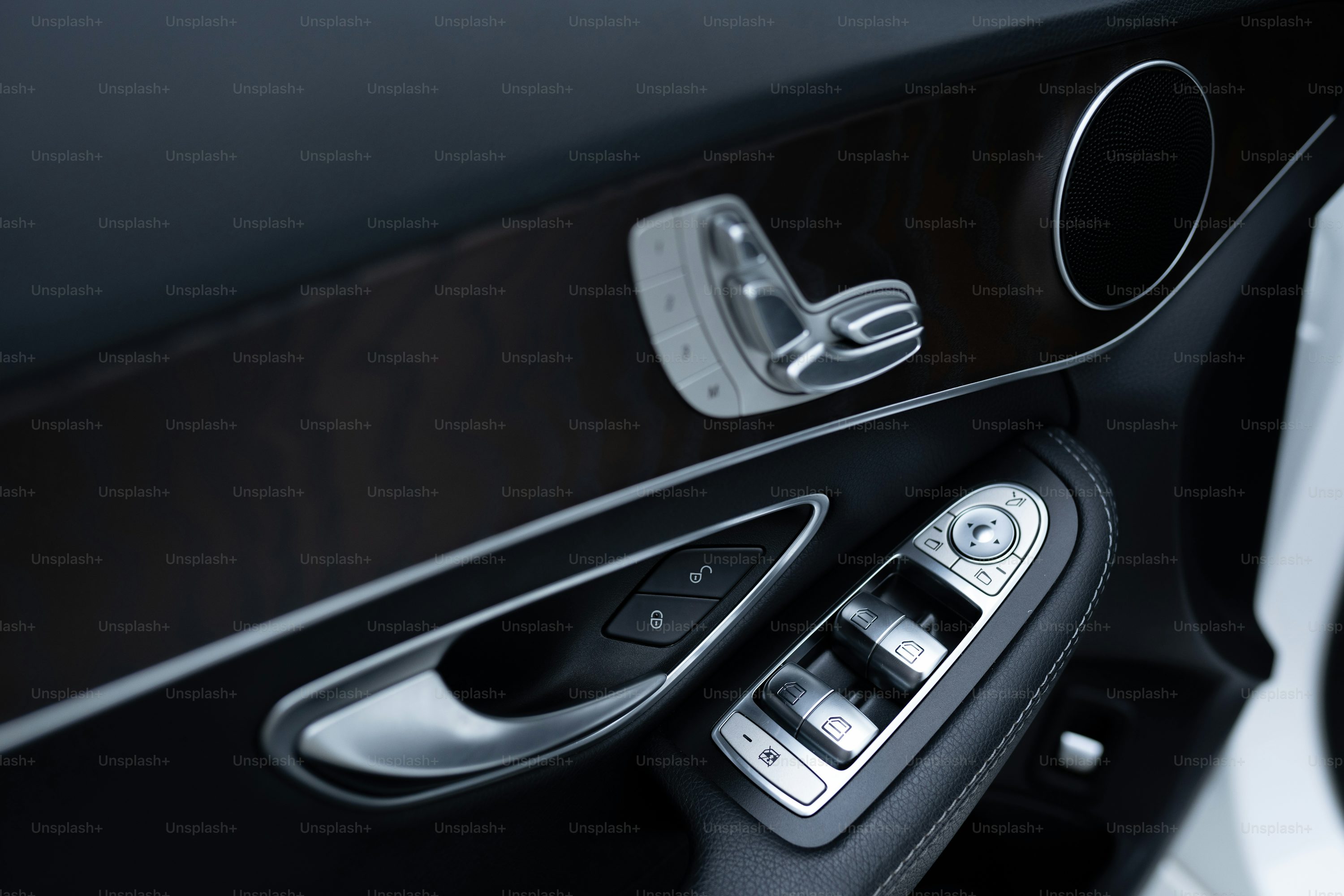 a close up of a car door handle
