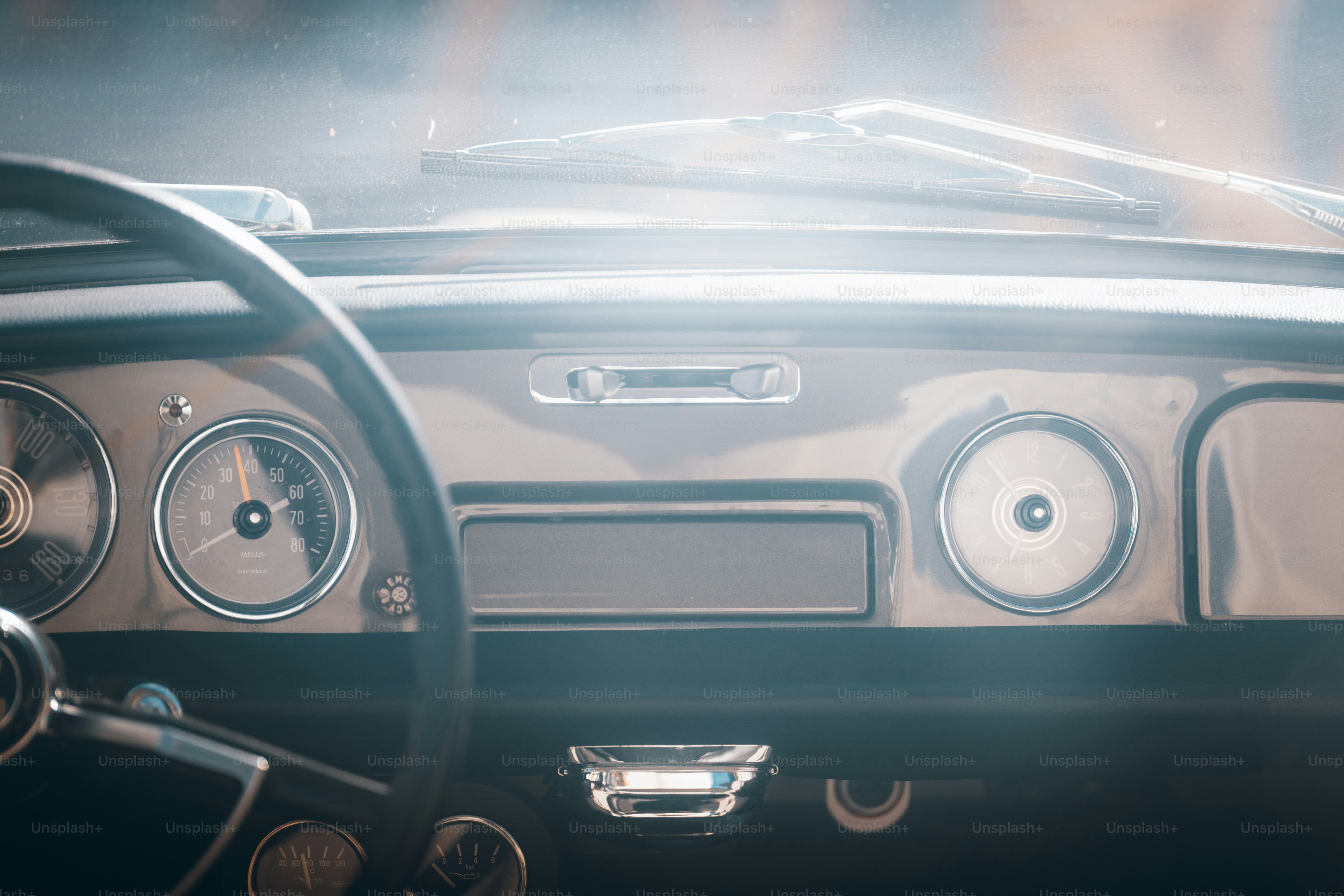 the dashboard of a car with a speedometer