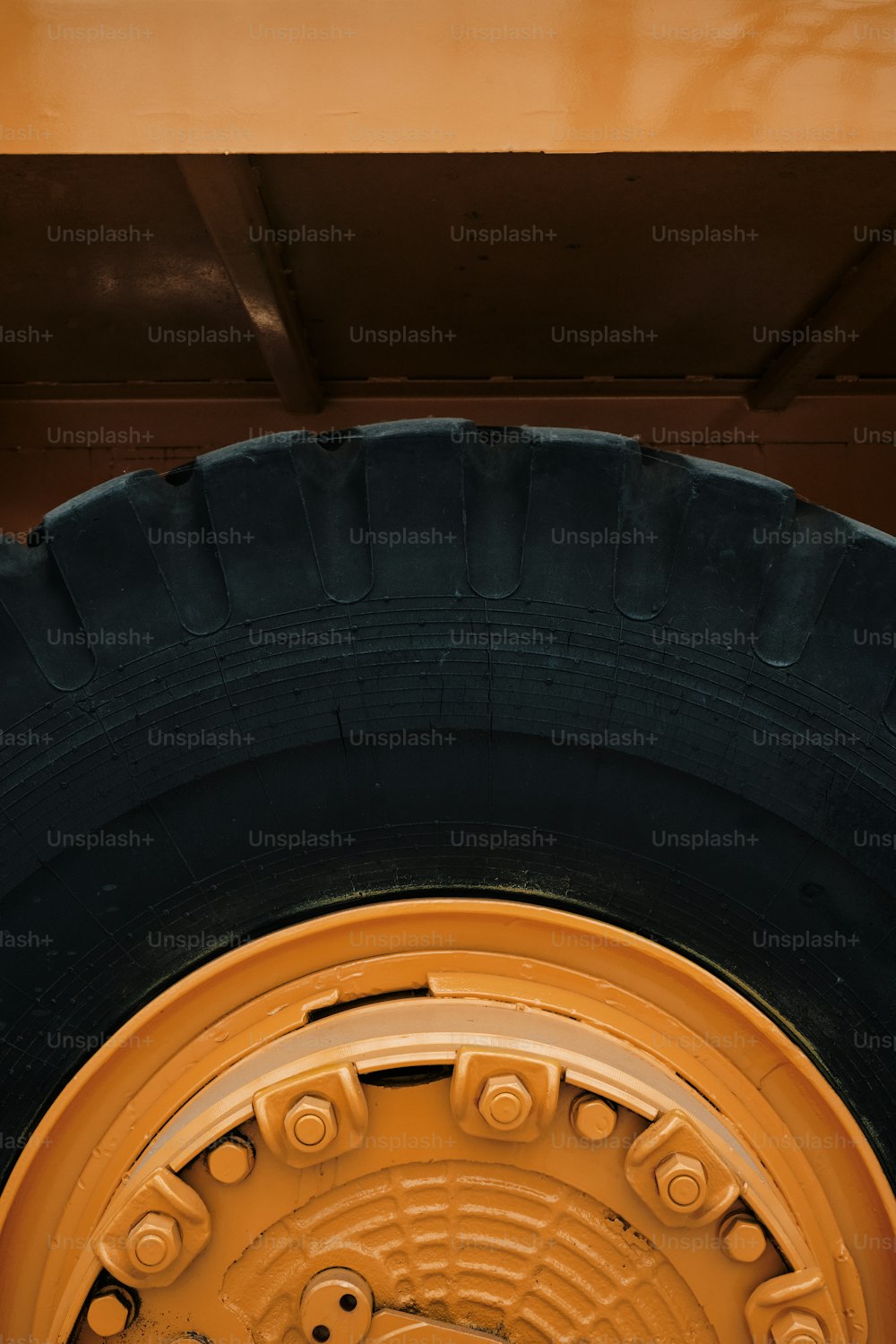 a close up of a tire on a vehicle