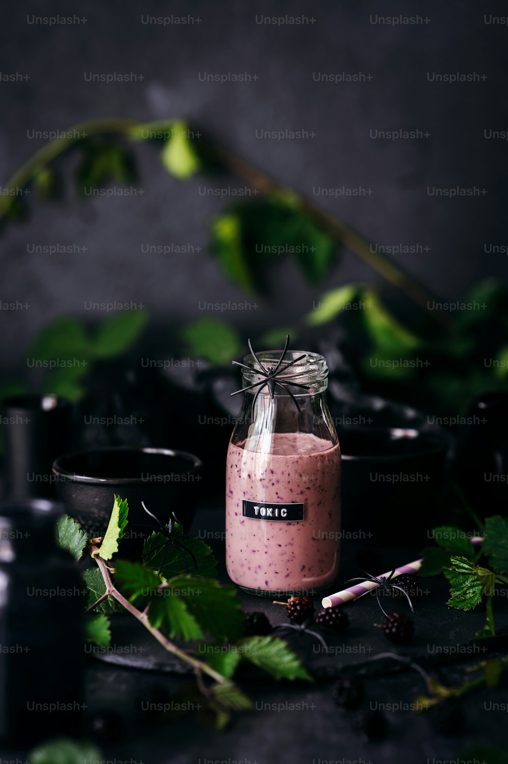 a jar of food sitting on top of a table