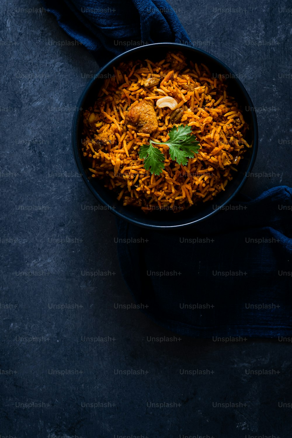 a bowl of food that is on a table