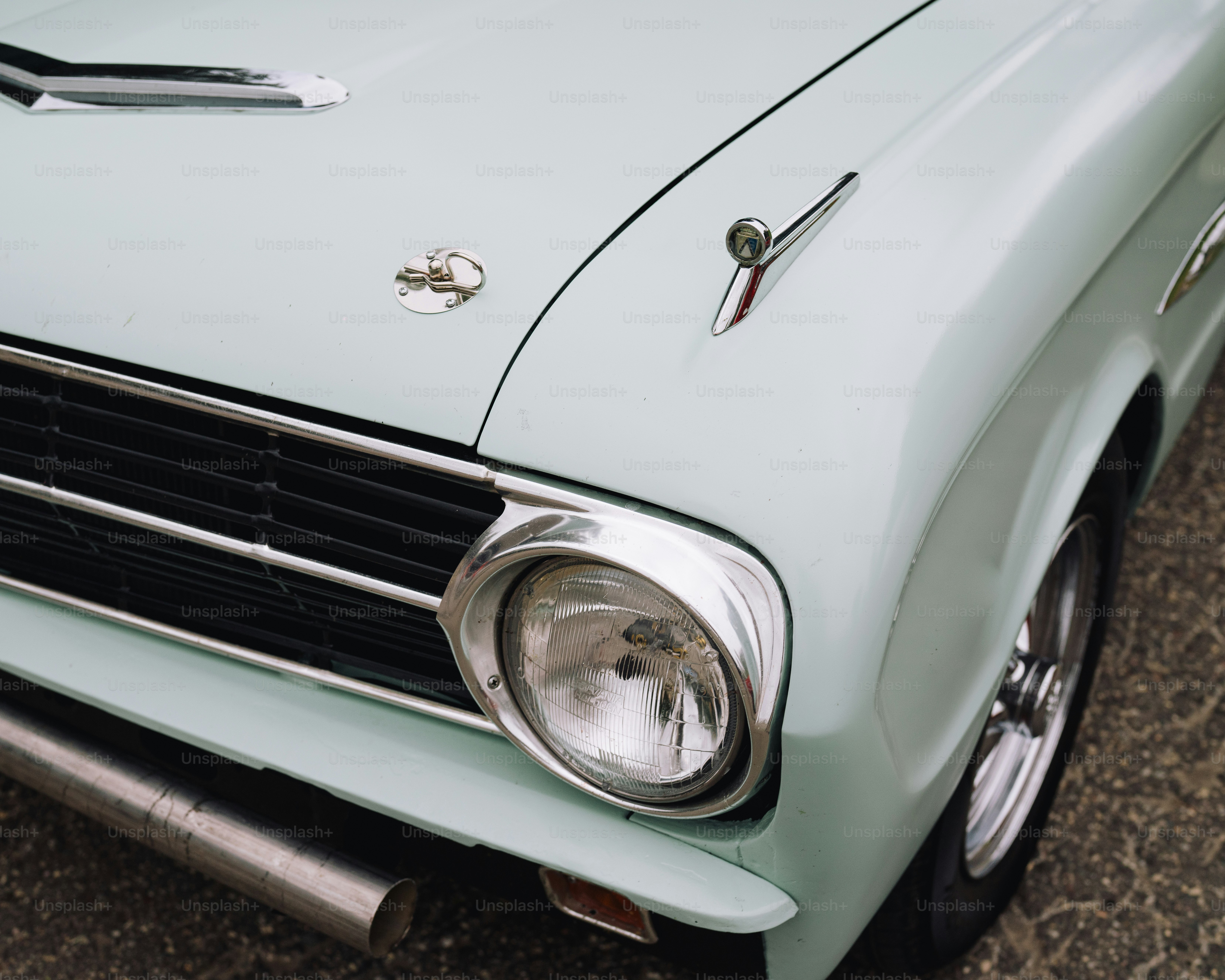 a close up of the front end of a car