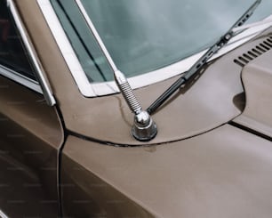 a close up of a car door handle on a car