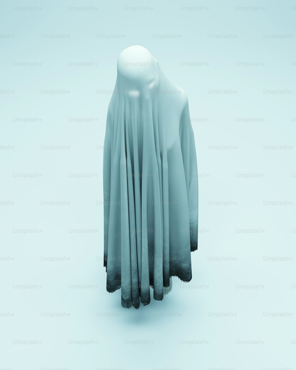 a white object with a long skirt on top of it