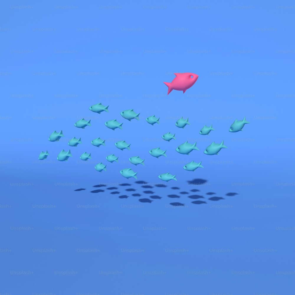 Un gruppo di pesci che nuotano nell'oceano