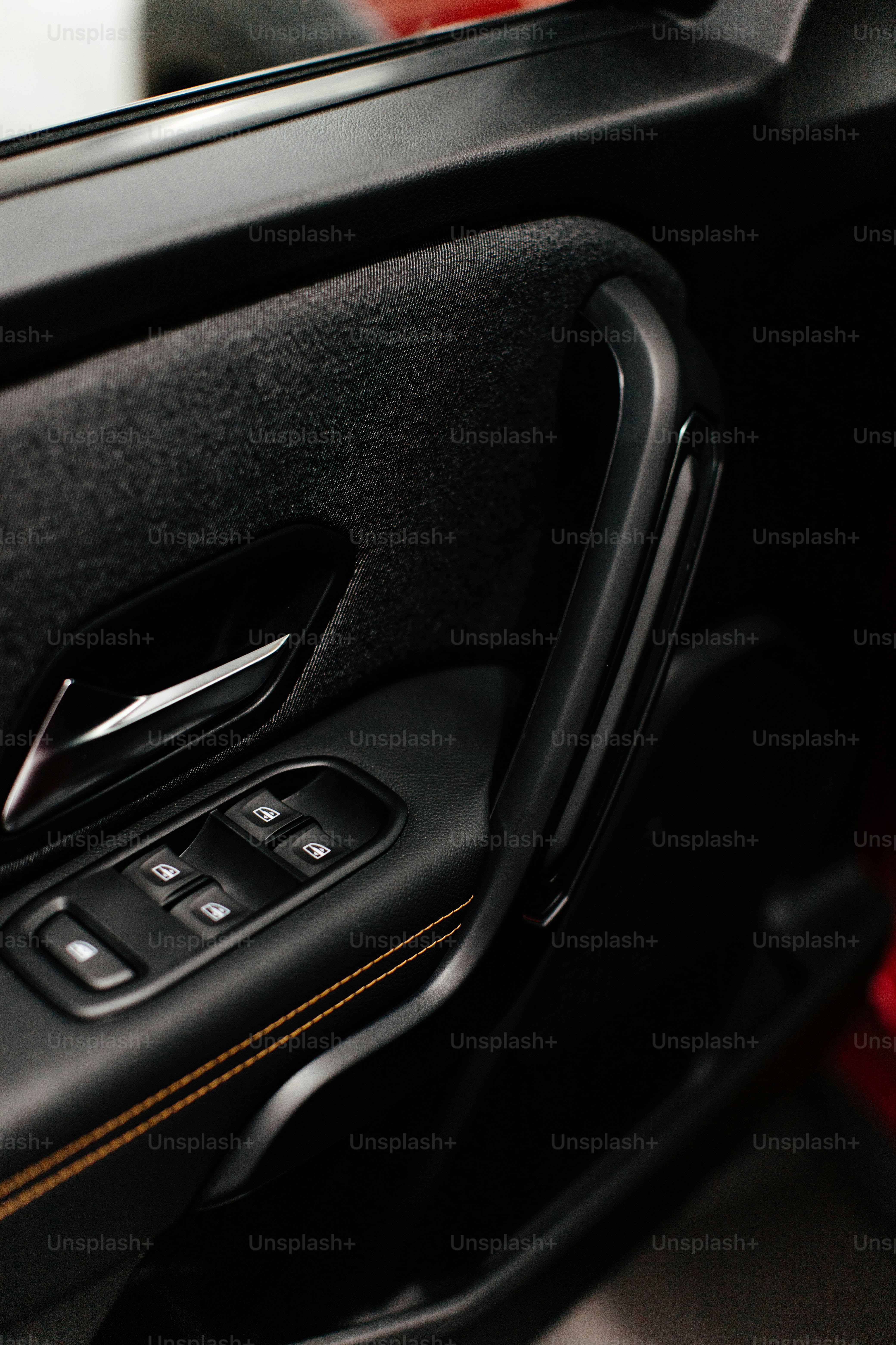 a close up of a door handle on a car