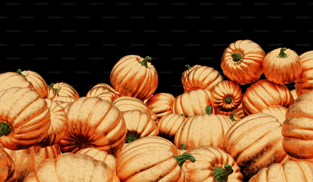 a pile of pumpkins sitting next to each other