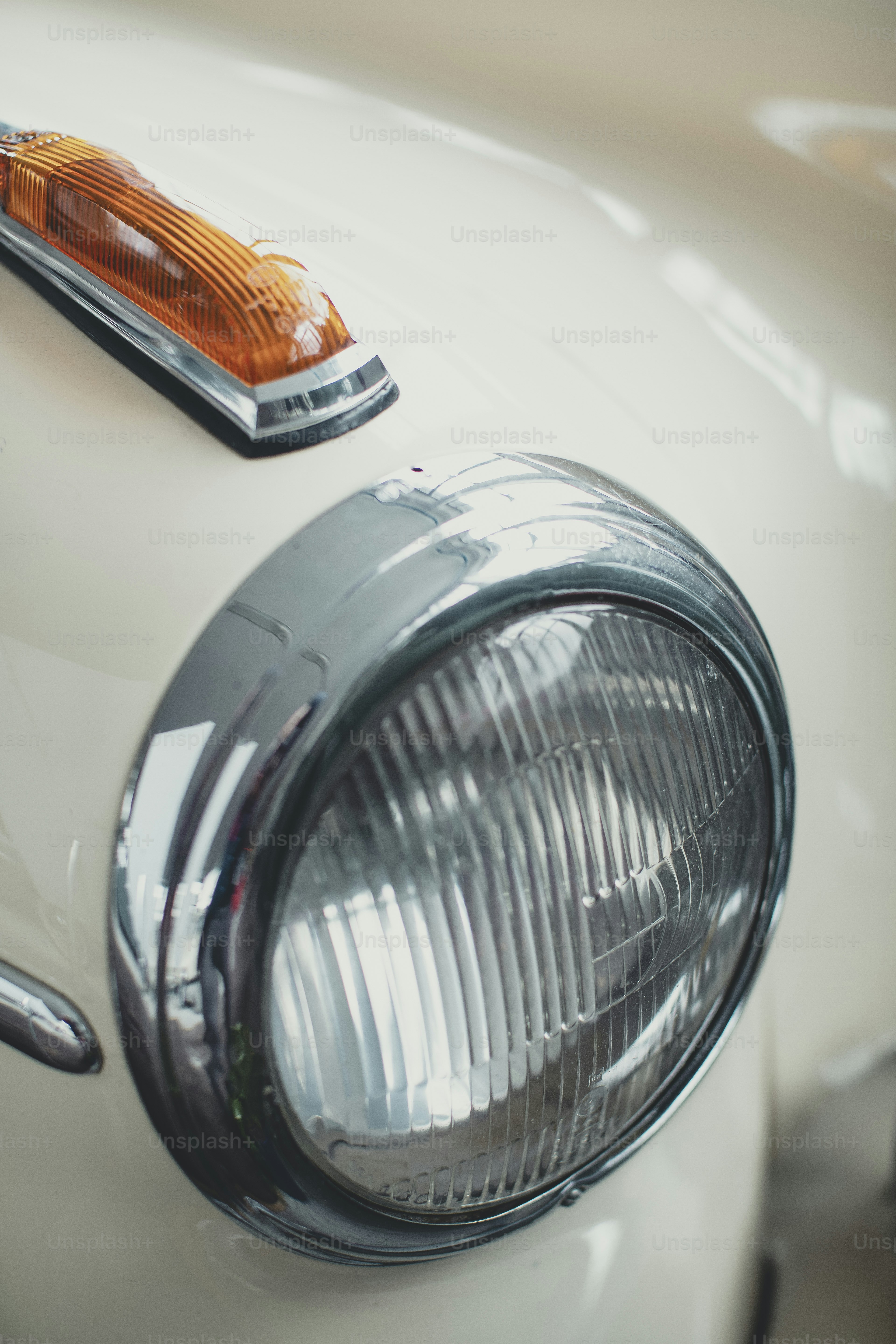 a close up of the front of a car