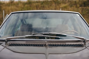 a close up of the windshield of a car