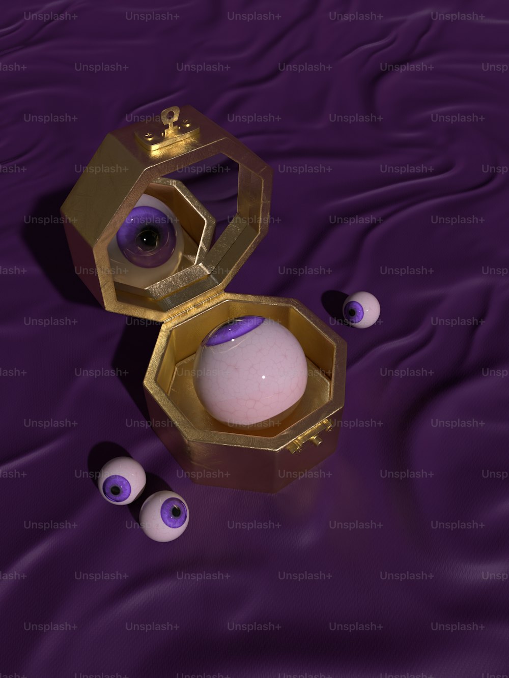 a pair of eyes sitting inside of a box