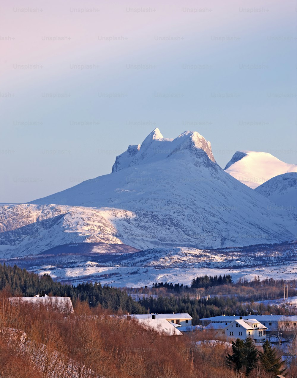 Photo of mountains North of the Polar Circle