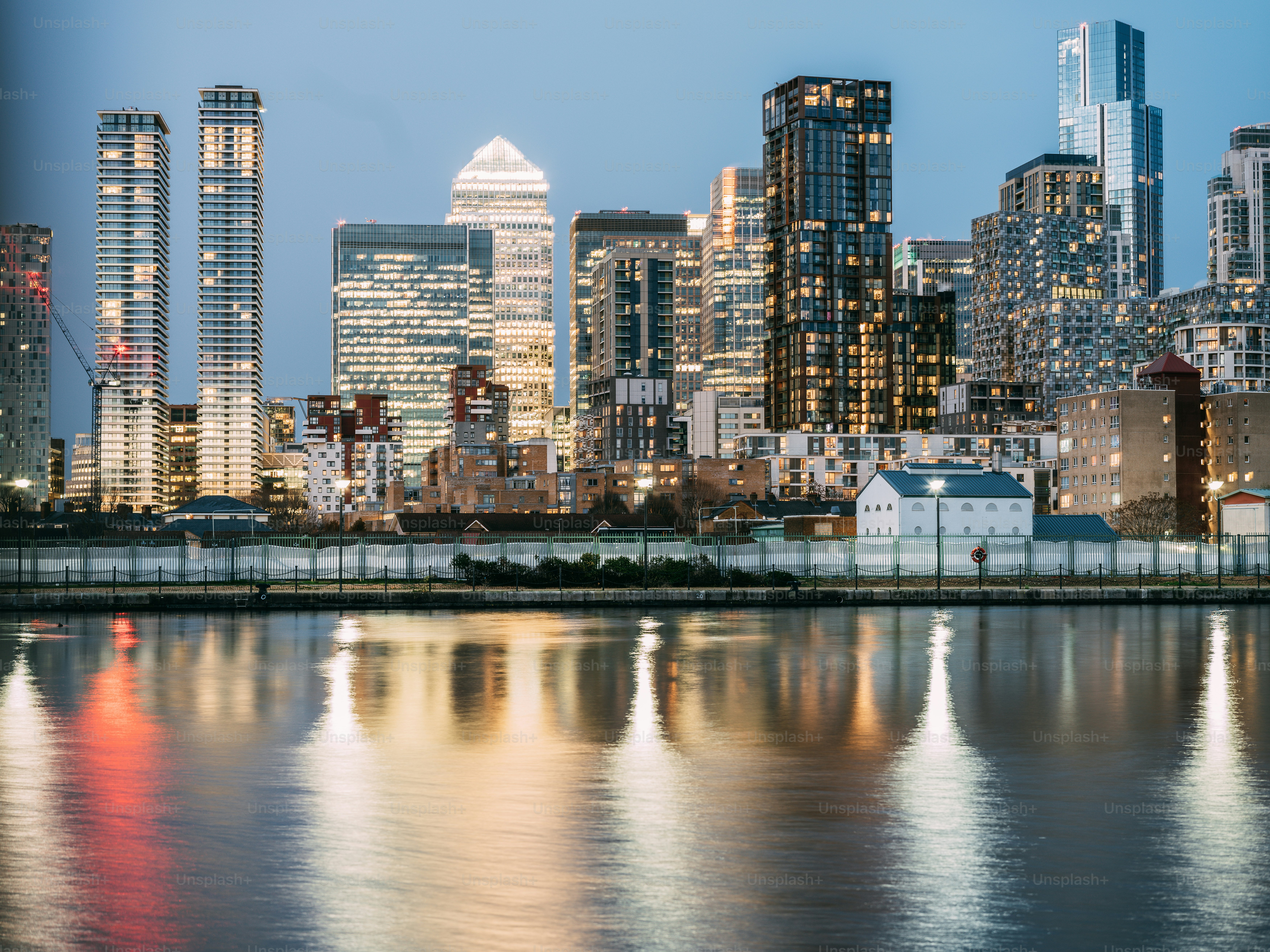 Canary Wharf skyline at dusk. London. UK photo – Cityscape Image on ...