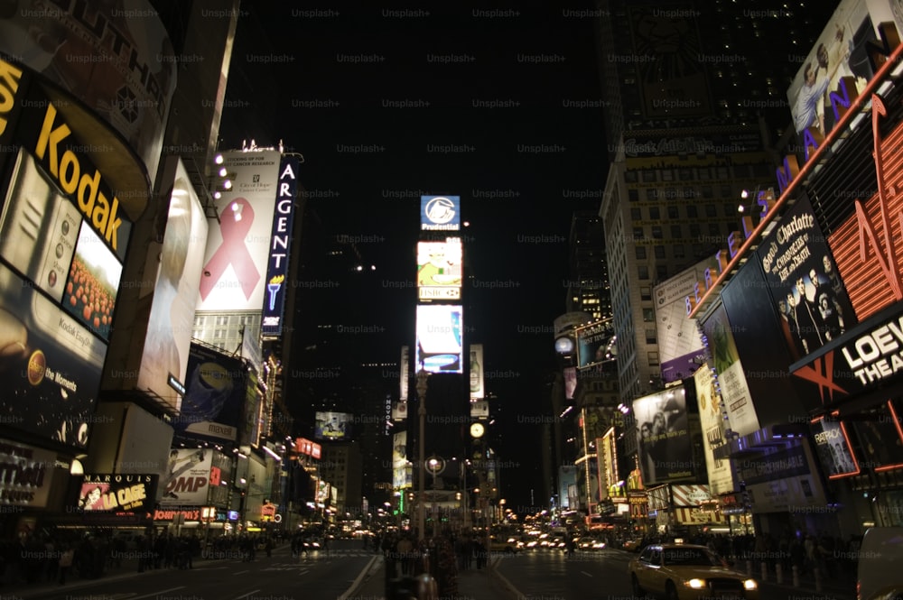 a city street filled with lots of tall buildings