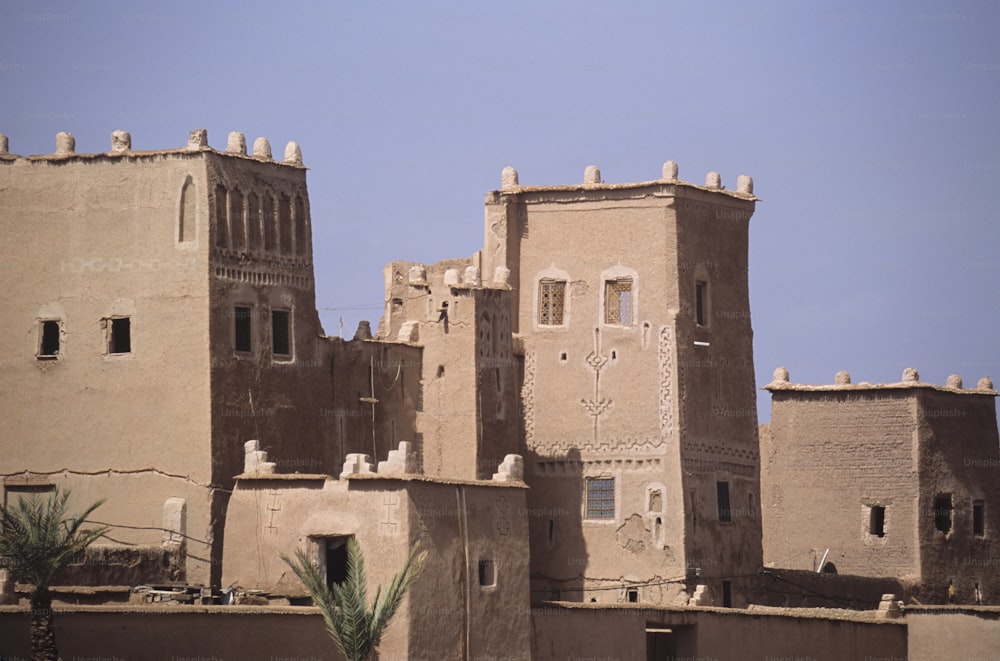 a large building with a clock on the side of it