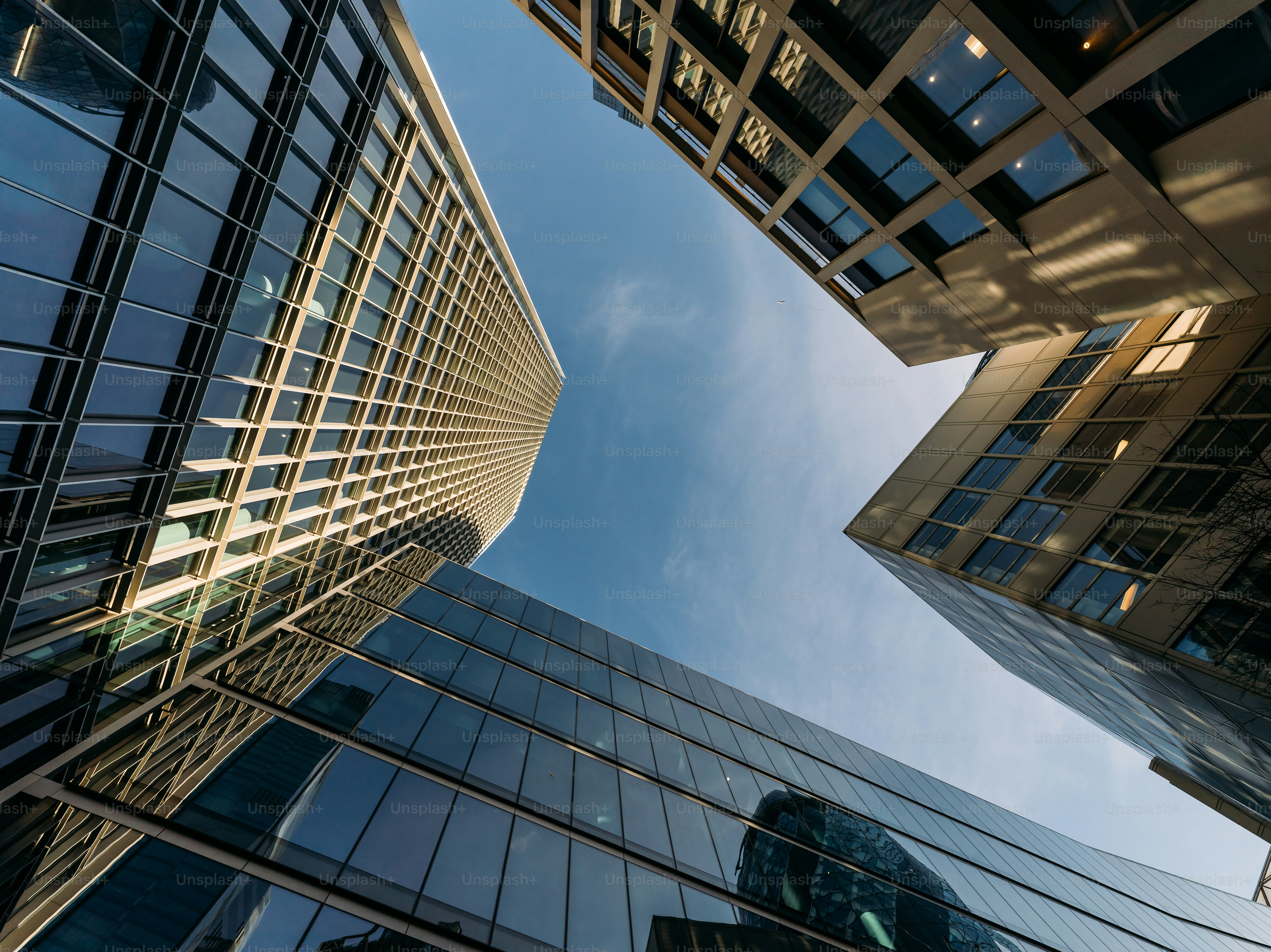 View of skyscrapers at the financial district. London. UK