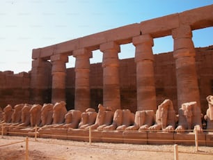 a large group of statues in front of a building